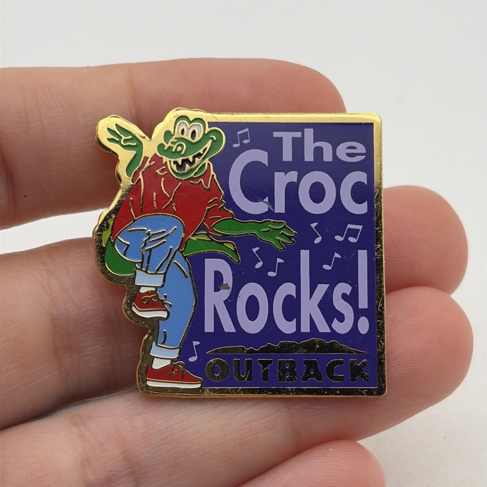Outback Steakhouse The Croc Rocks! Crocodile Dancing Lapel Hat Pin